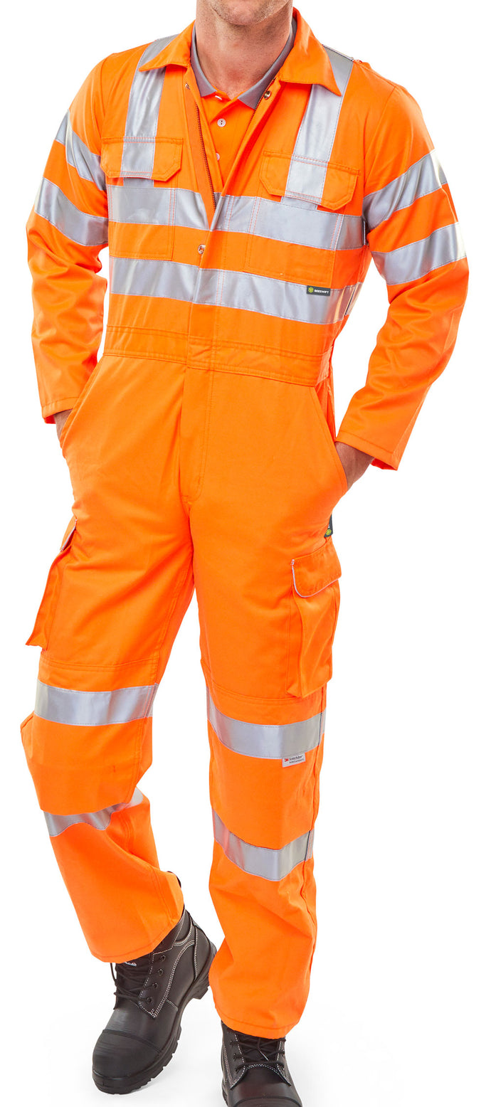 BEESWIFT ORANGE RAIL-SPEC HI VIZE HEAVY DUTY COVERALL RCS