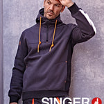 SINGER SAMY 350 GSM - BLACK ORANGE  HOODY SWEATSHIRT