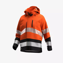 Load image into Gallery viewer, SAFETY JOGGER SCUHVSSHLM - SCUTI HIVIS SOFTSHELL JACKET MEN ORANGE/BLACK
