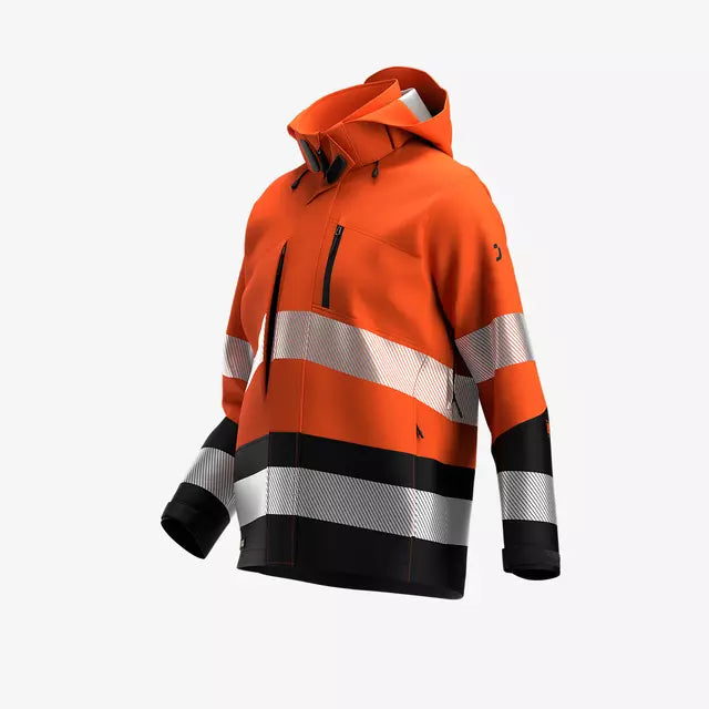 SAFETY JOGGER SCUHVSSHLM - SCUTI HIVIS SOFTSHELL JACKET MEN ORANGE/BLACK