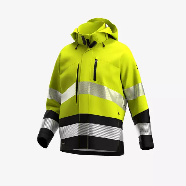 SAFETY JOGGER SCUHVSSHLM - SCUTI HI VIS PADDED SOFTSHELL JACKET MEN YELLOW/BLACK