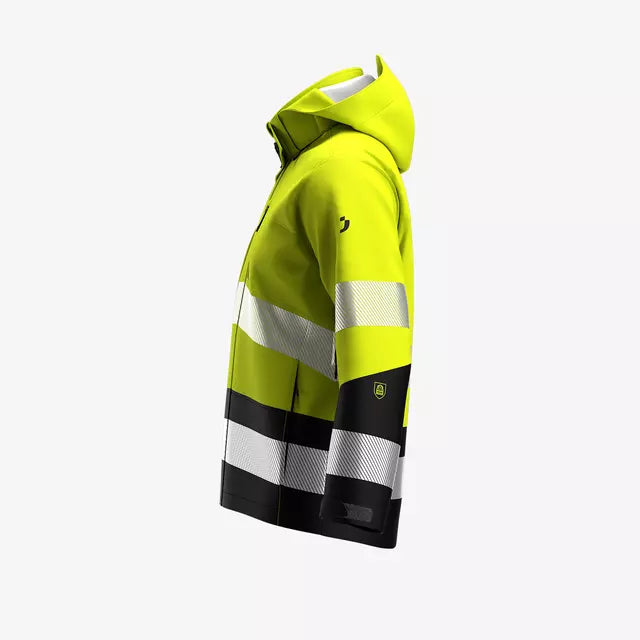 SAFETY JOGGER SCUHVSSHLM - SCUTI HI VIS PADDED SOFTSHELL JACKET MEN YELLOW/BLACK