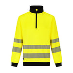 SAFETY JOGGER HI VIZ YELLOW 1/4 ZIP WORK SWEATER SCUHVSWTR