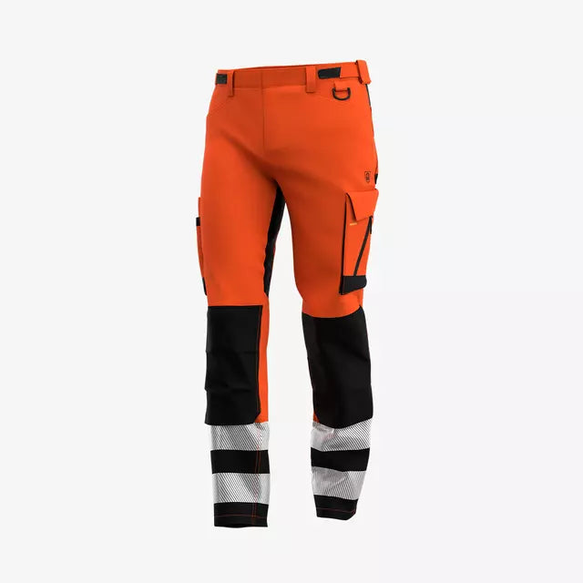 SAFETY JOGGER ORANGE BLACK SLIM FIT STRETCH - SCUTI HI VIS TROUSERS