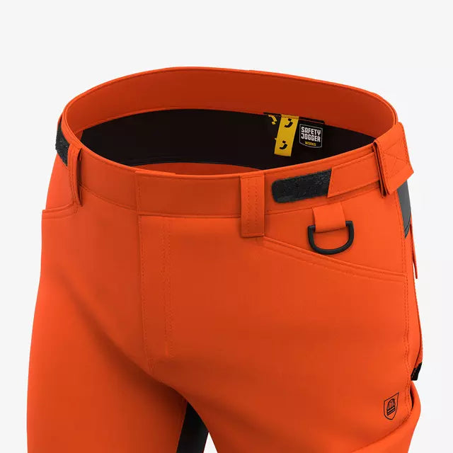 SAFETY JOGGER ORANGE BLACK SLIM FIT STRETCH - SCUTI HI VIS TROUSERS