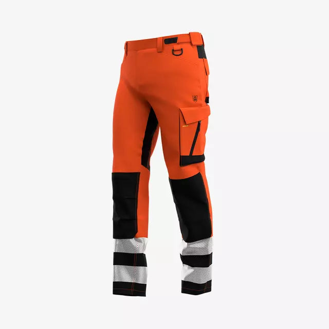 SAFETY JOGGER ORANGE BLACK SLIM FIT STRETCH - SCUTI HI VIS TROUSERS