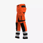SAFETY JOGGER ORANGE BLACK SLIM FIT STRETCH - SCUTI HI VIS TROUSERS