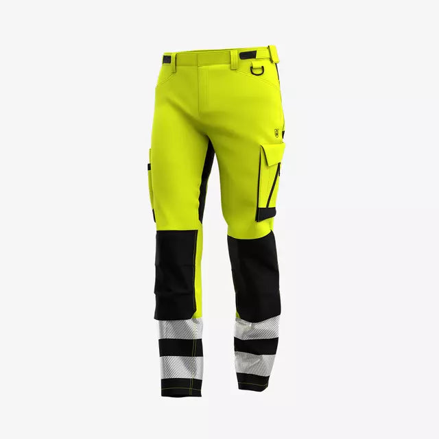 SAFETY JOGGER YELLOW BLACK SLIM FIT STRETCH - SCUTI HI VIS TROUSERS