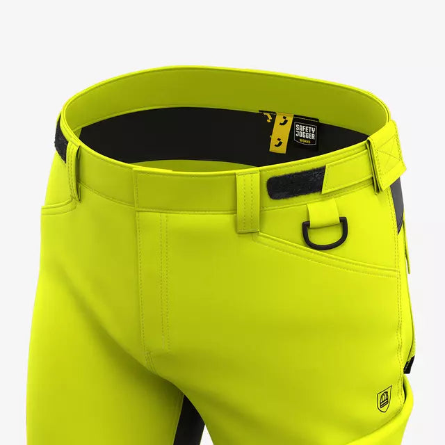 SAFETY JOGGER YELLOW BLACK SLIM FIT STRETCH - SCUTI HI VIS TROUSERS