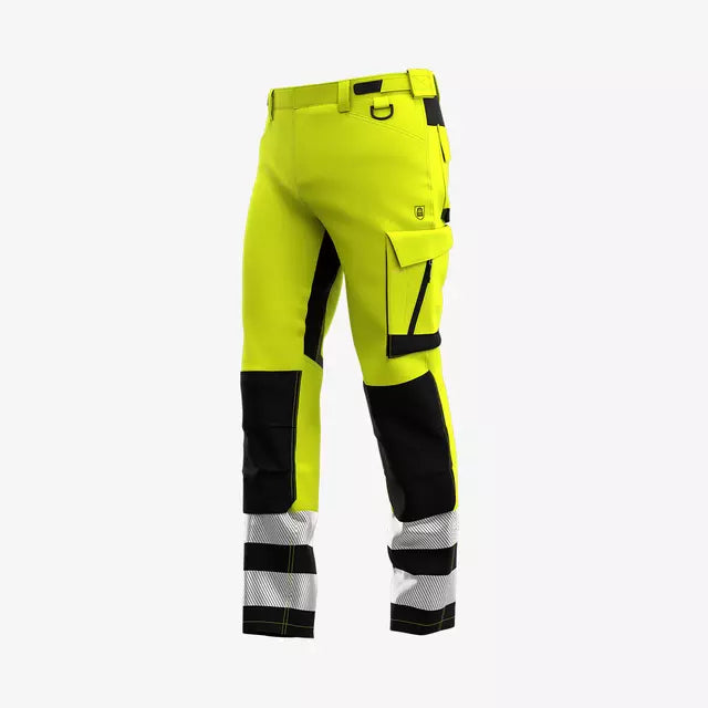 SAFETY JOGGER YELLOW BLACK SLIM FIT STRETCH - SCUTI HI VIS TROUSERS