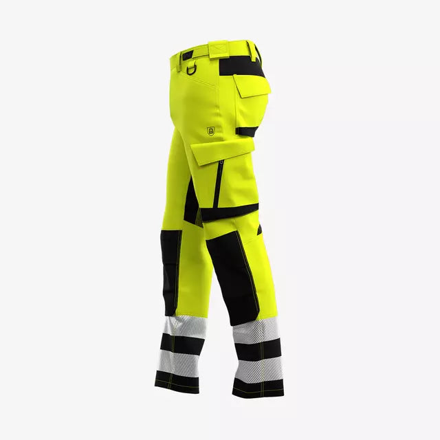 SAFETY JOGGER YELLOW BLACK SLIM FIT STRETCH - SCUTI HI VIS TROUSERS