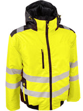 Load image into Gallery viewer, SINGER BERGUE - YELLOW WATERPROOF HI VIZ PADDED BOMBER JACKET
