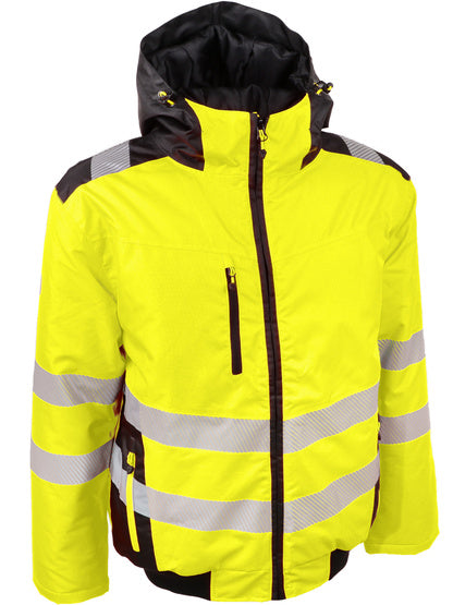 SINGER BERGUE - YELLOW WATERPROOF HI VIZ PADDED BOMBER JACKET
