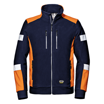 SIR SAFETY COMFORT HI VZ NAVY ORANGE HEAVY DUTY WORK FLEECE WORK JACKET MC3128
