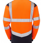 LEO - SS08- ORANGE NAVY - TAPELEY ISO 20471 CLASS 2 ECO HEAVY DUTY 1/4 ZIP SWEATSHIRT