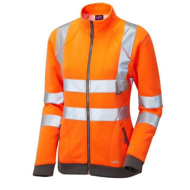 LEO - HOLLICOMBE - ORANGE WOMAN'S HI VIZ ZIPPED HEAVY DUTY SWEATE SSL03-O-LEO