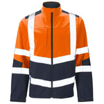SUPERTOUCH HI VIZ 2 TONE ORANGE NAVY SOFTSHELL WORK JACKET