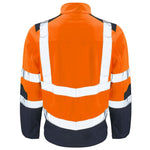 SUPERTOUCH HI VIZ 2 TONE ORANGE NAVY SOFTSHELL WORK JACKET