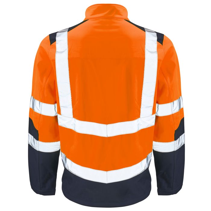 SUPERTOUCH HI VIZ 2 TONE ORANGE NAVY SOFTSHELL WORK JACKET