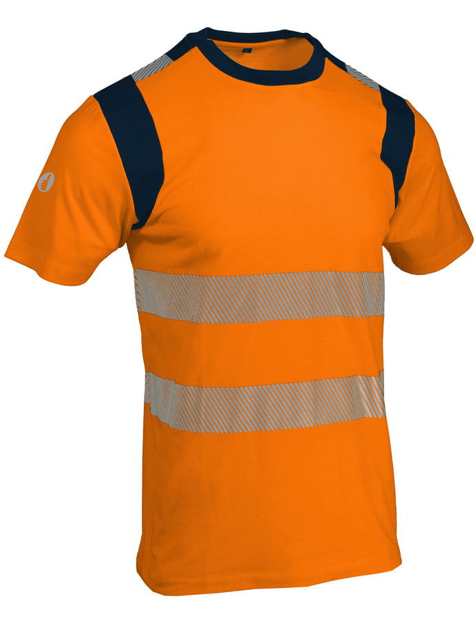 SINGER SAFETY ORANGE SUCO - HI VIZE T-SHIRT . 45% polyester/55% cotton, 170 gsm