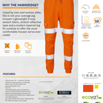 LEO JT01-O- HAWKRIDGE RAILSPEC  ISO 20471 CLASS 1 JOGGER TRACKSUIT BOTTOM HI VIZ ORANGE