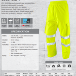 LEO L02 - YELLOW - INSTOW ISO20471 CLASS 1 HI VIX BREATHABLE WATERPROOF LEGGINS