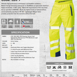 LEO L20 - YELLOW - LUNDY - ISO 20471 CLASS 2 HIGH PERFORMANCE BREATHABLE WATERPROOF LEGGINS
