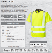 Load image into Gallery viewer, LEO T12-Y- PUTSBOROUGH ISO 20471 CLASS 2 COOLMAX T-SHIRT YELLOW

