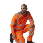 LEO CT04 - ORANGE SLIM FIT - KINGFORD - RAILSPEC ISO 20471 CLASS 1 HI VIZ STRETCH TROUSER