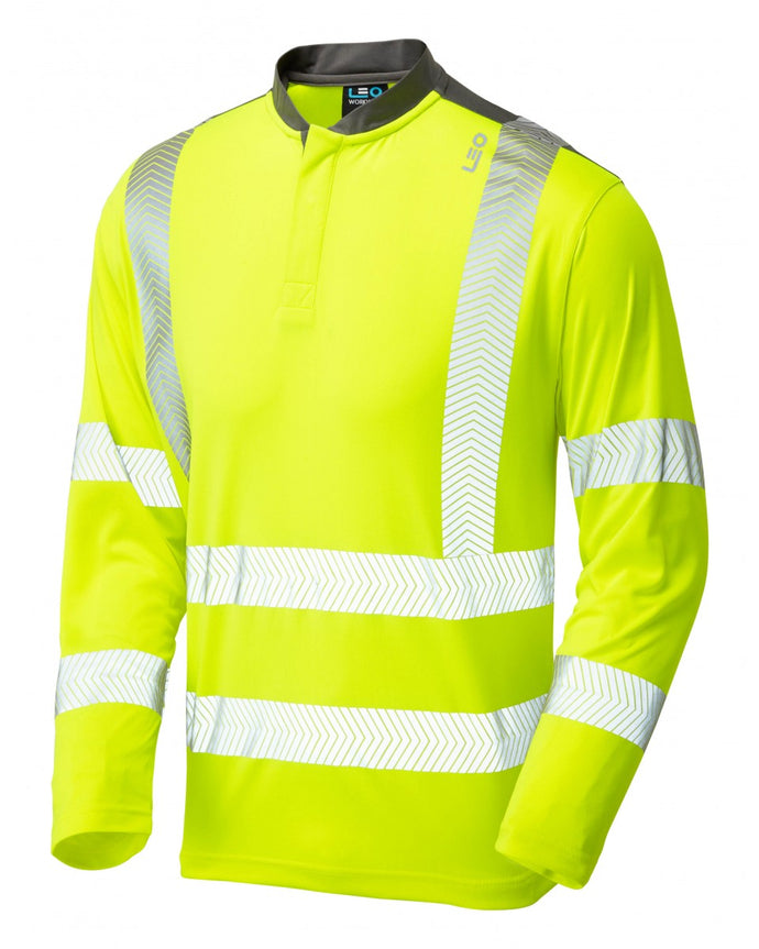 T13-Y-LEO - WATERMOUTH ISO 20471 Class 3 Performance Sleeved T-Shirt Yellow