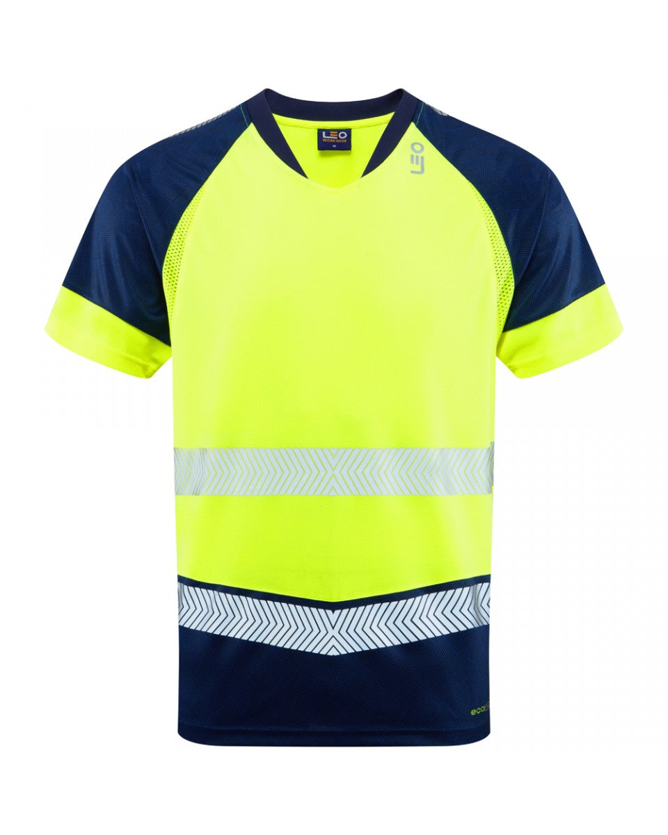 LEO T16 - YELLOW NAVY - FORDA - ECO HI VIZ HIGH PROFORMANCE T- SHIRT