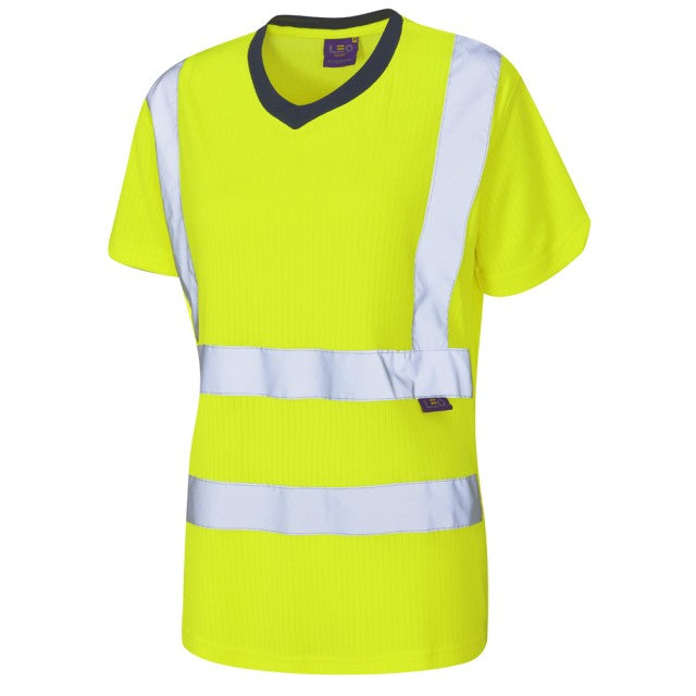 LEO - YELLOW - BELSTONE - ECO HI VIZ COMFORT WOMEN'S T-SHIRT TL01