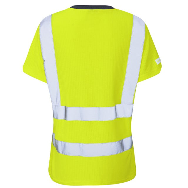 LEO - YELLOW - BELSTONE - ECO HI VIZ COMFORT WOMEN'S T-SHIRT TL01