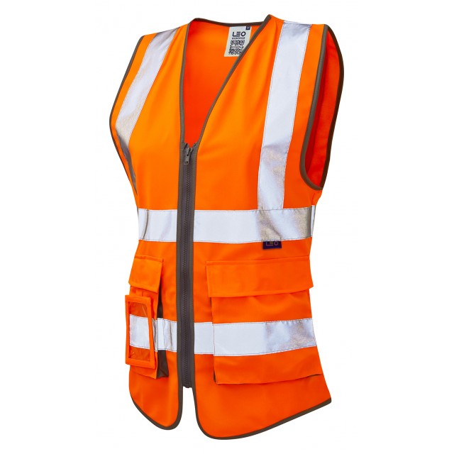 LEO - LYNMOUTH  - WOMEN'S ORANGE HI VIZ EXECUTIVE VESTWL11-O-LEO