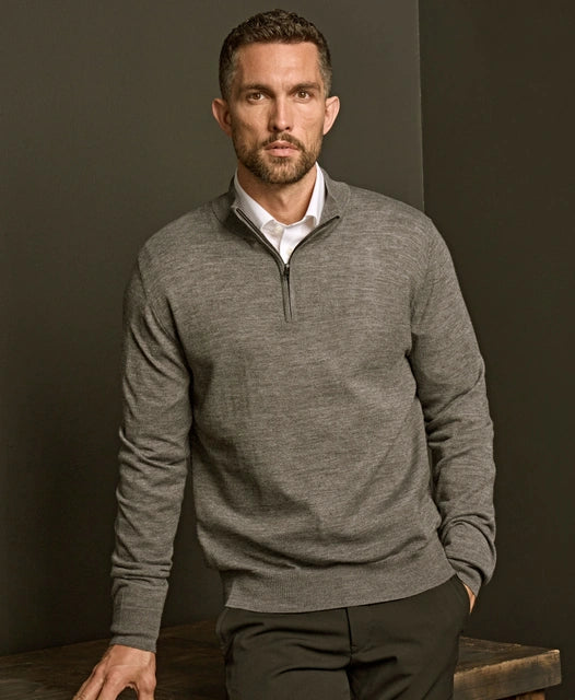 TEE JAYS - 6010 GENTS HALF -ZIP KNIT STYLE SWEATER