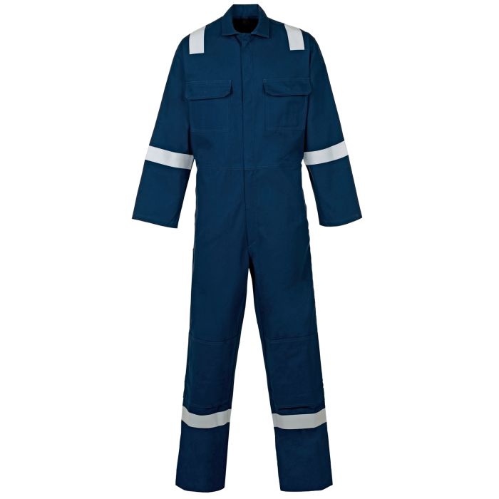 SUPERTOUCH WELD TEX NAVY FLAME RETARDANT WELDING OVERALL HI VIZ W15