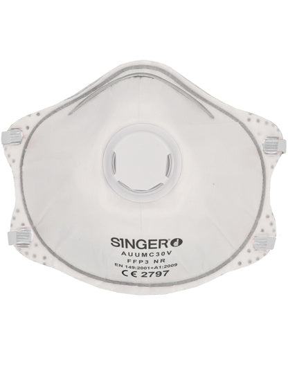 SINGER PRE-SHAPED HALF-MASK FFP3 NR. FOAM FACESEAL. BOX OF 10 UNITS Ref.AUUMC30V