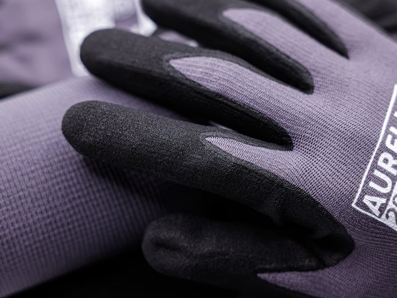 AURELIA -203 - HIGH PERFORMANCE NYLON SPANDEX NITRILE  FOAM COATED WORK SAFETY GLOVE