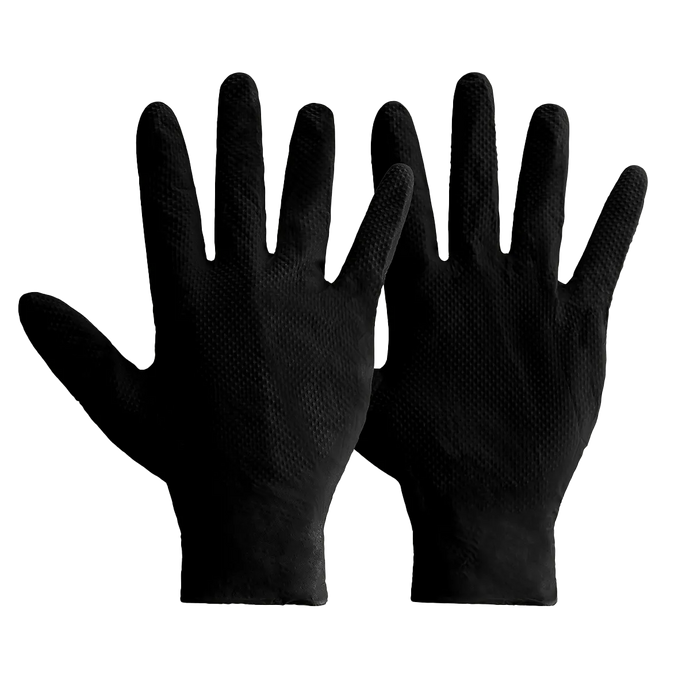 BOX OF MERCATOR IDEAL GRIP PLUS INDUSTRIAL BLACK NITRILE GLOVE