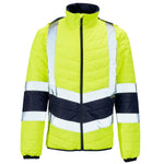 H144 - Supertouch Hi Vis Yellow 2 Tone Puffer Jacket