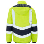H144 - Supertouch Hi Vis Yellow 2 Tone Puffer Jacket