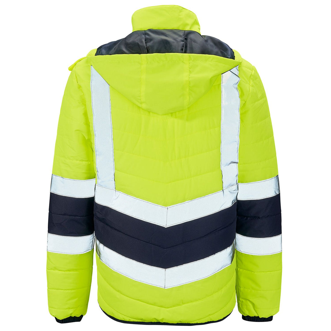 H144 - Supertouch Hi Vis Yellow 2 Tone Puffer Jacket