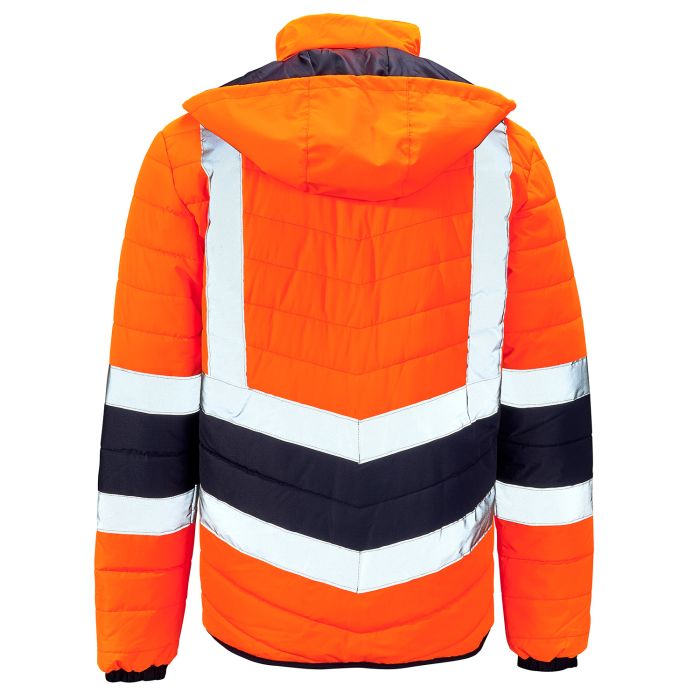 H145 - Supertouch Hi Vis Orange 2 Tone Puffer Jacket