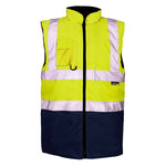 SUPERTOUCH HI VIZ REVERSIBLE 2 TONE YELLOW  NAVY BODYWARMER