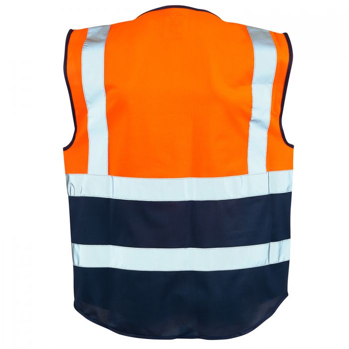 SUPERTOUCH HI VIZ EXECUTIVE ORANGE - NAVY ZIP VEST