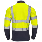 SUPERTOUCH HI VIZE LONG SLEEVE YELLOW NAVY POLO SHIRT
