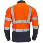 SUPERTOUCH HI VIZ LONG SLEEVE ORANGE NAVY POLO SHIRT