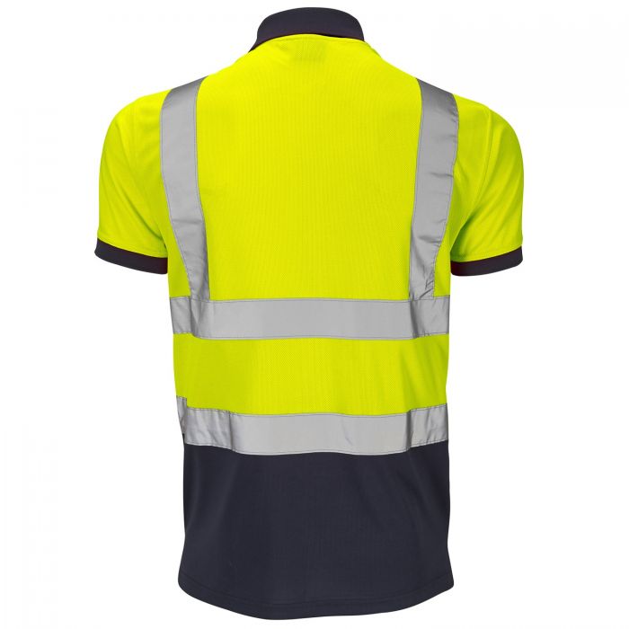 SUPERTOUCH HI VIZ 2 TONE YELLOW - NAVY POLO SHIRT