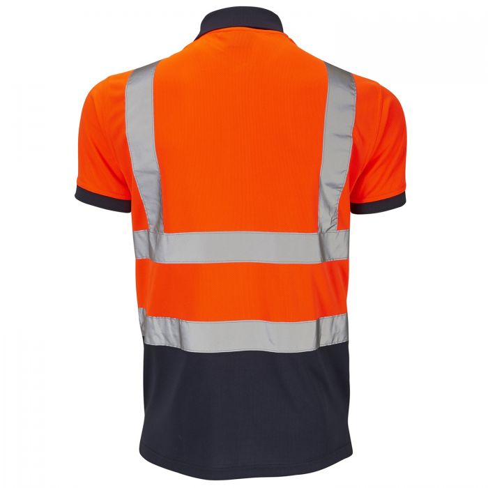 SUPERTOUCH HI VIZ 2 TONE ORANGE -NAVY POLO SHIRT