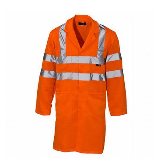SUPERTOUCH ORANGE HI VIZ LAB SHOP COAT